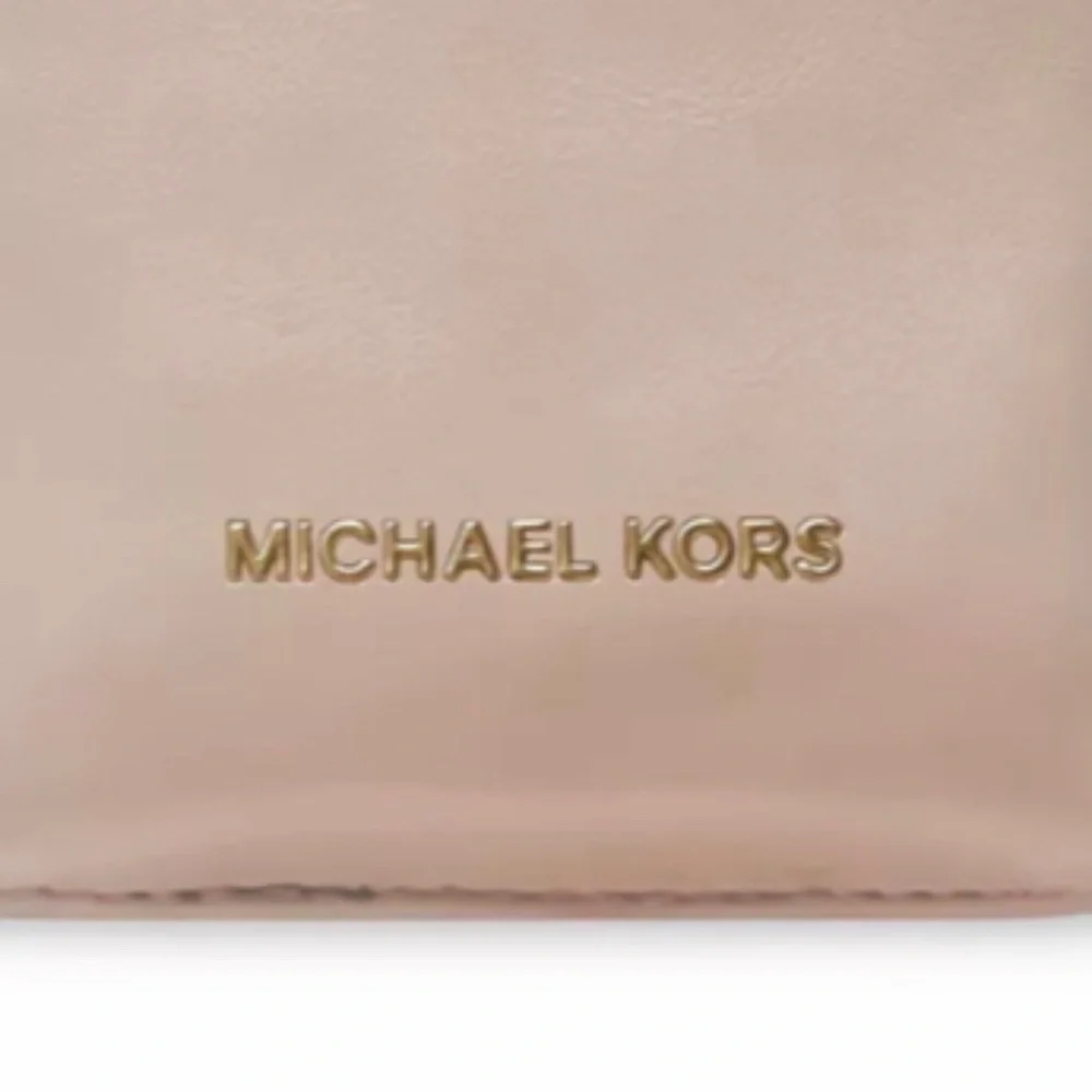 Michael Kors Blush Crossbody Phone Case Gold Chain Dust Bag New